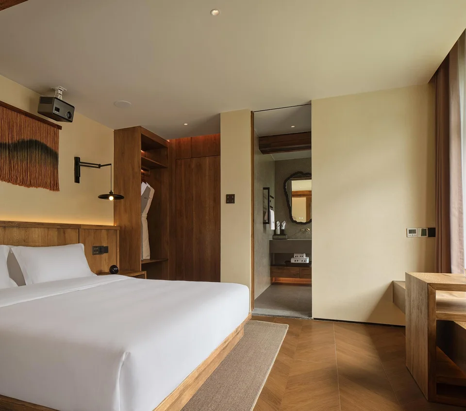 Bedroom in a family suite in the annex