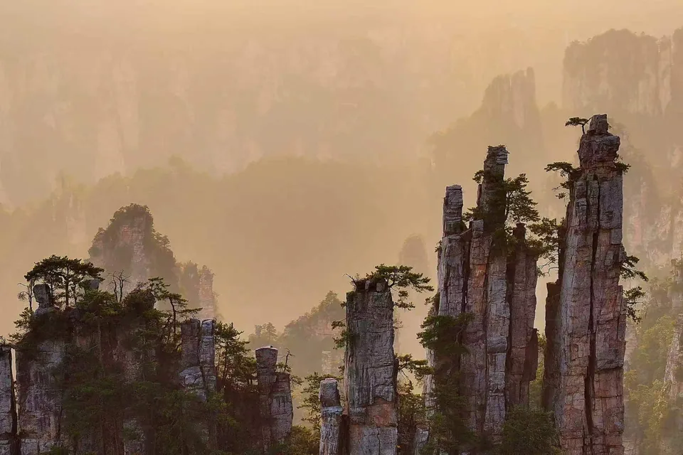 Wulingyuan peaks in morning light