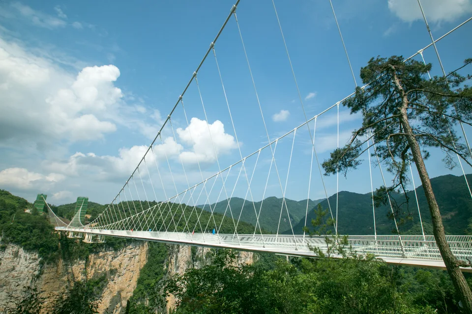 Panoramic view of the Grand Canyon Glass Bridge